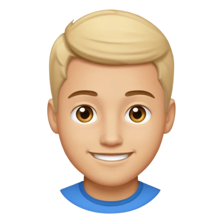 Handsome guy emoji like round IOS emoji more handsome sticker