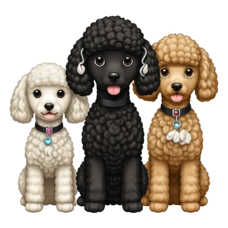 1 poodle blanca y 2 poodle negras sticker