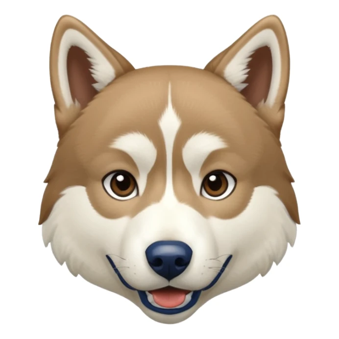 White  brown husky with Seattle Seahawks gear sticker