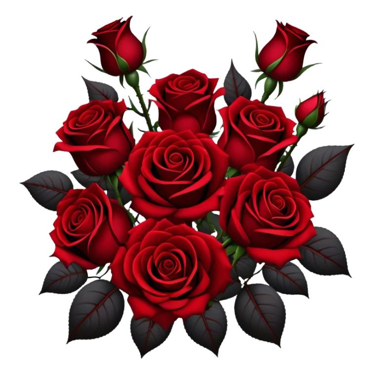 Bouquet of dark red roses gothic sticker