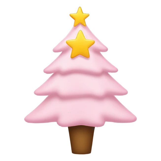 Create emoji with a light pink christmas tree with a star on top of it and a star on the top of it's top, Ernest William Christmas sticker