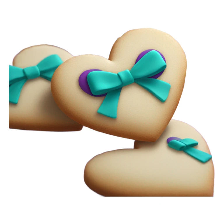 Heart cookie, teal purple awareness ribbon sticker