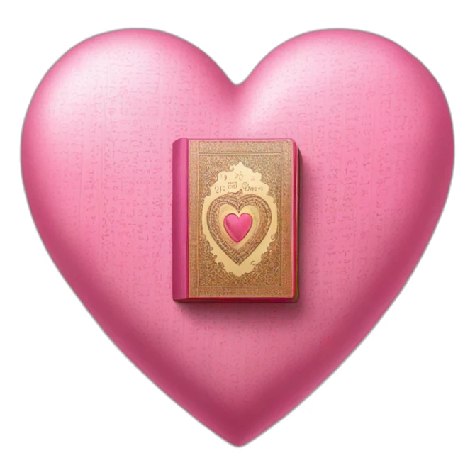 Pink heart with the quran sticker
