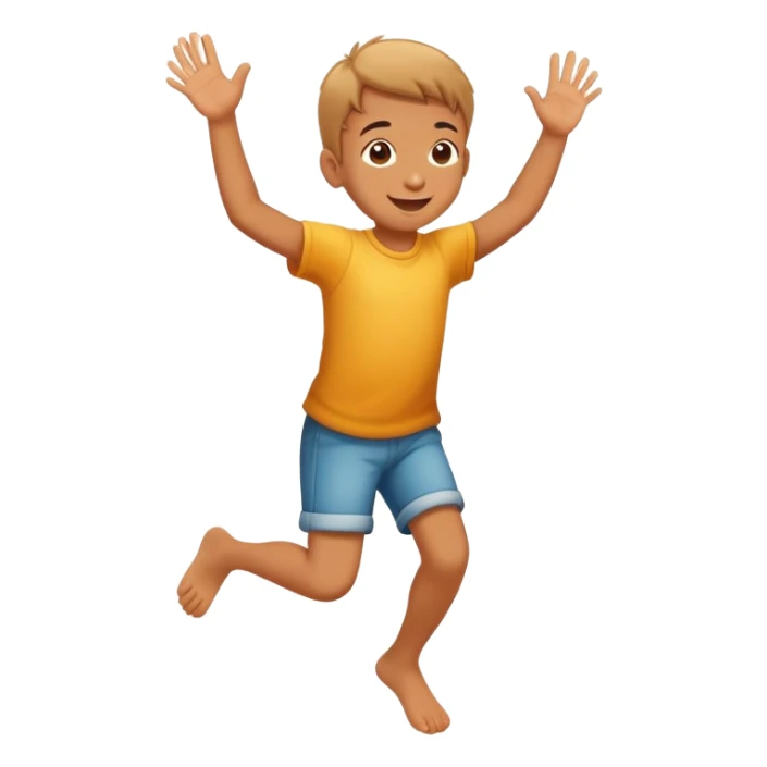 child hopping on one foot, cheerful and playful sticker