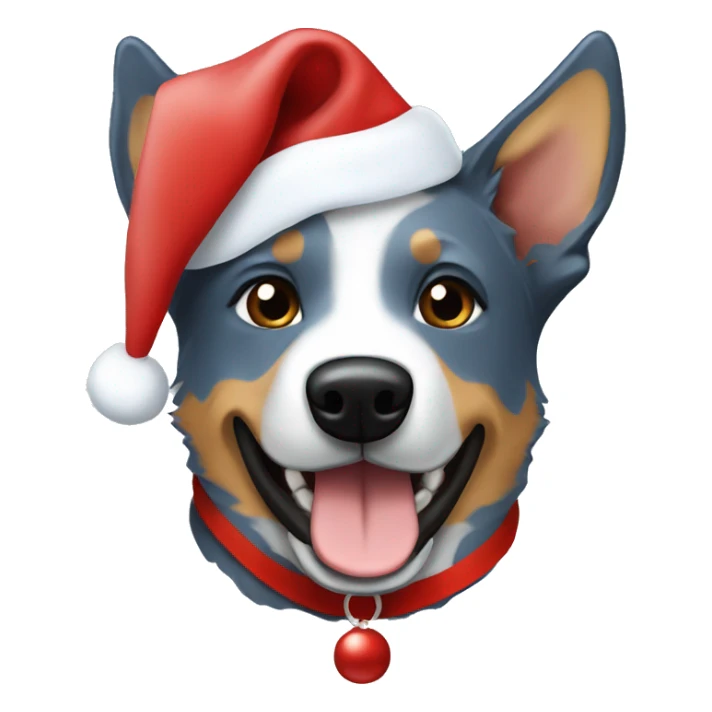 blue Australian cattle dog Santa hat  sticker