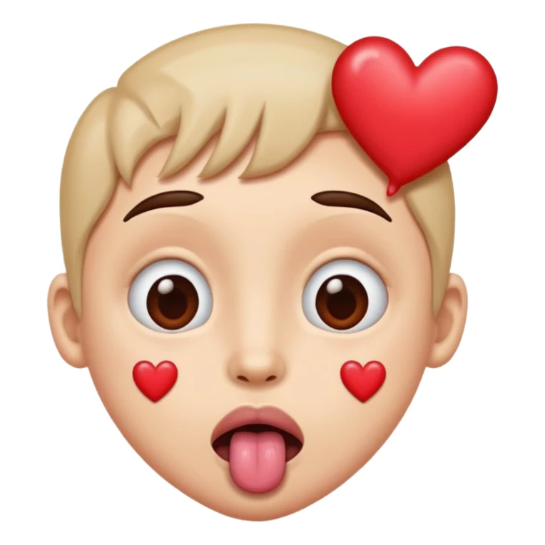 Has hearts as its eyes, has its tongue sticking out  sticker