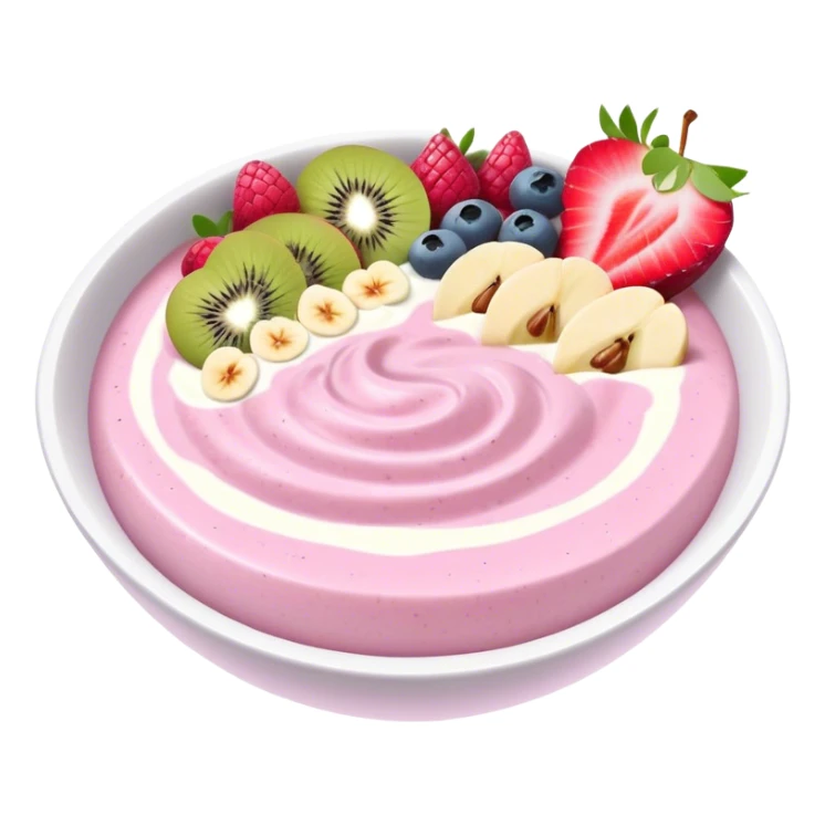 pastel pink and white smoothie bowl sticker
