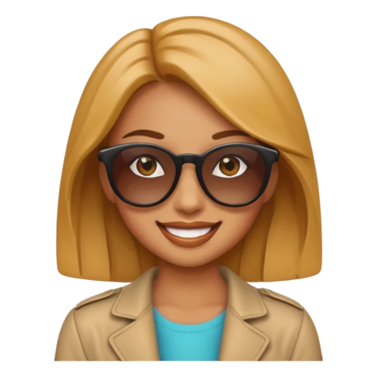 Stylish girl emoji sticker
