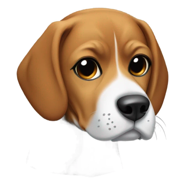 a brown and black beagle wearing a sleep mask on top of its head  sticker