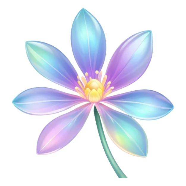 Pastel iridescent transparent luminescent flower sticker