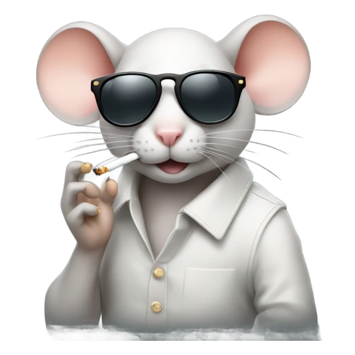 Mouse smoking a cigarette and wearing sunglasses sticker