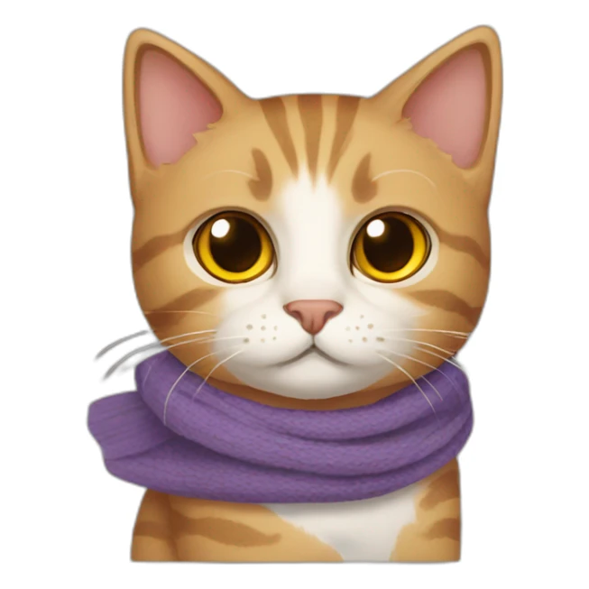 cat with scarf and harry potter scar sticker