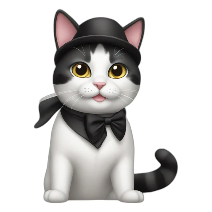 tuxedo cat wearing classy black beret sticker