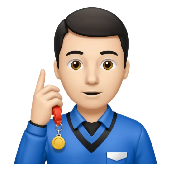 Referee, hold the whistle, blue cloth sticker