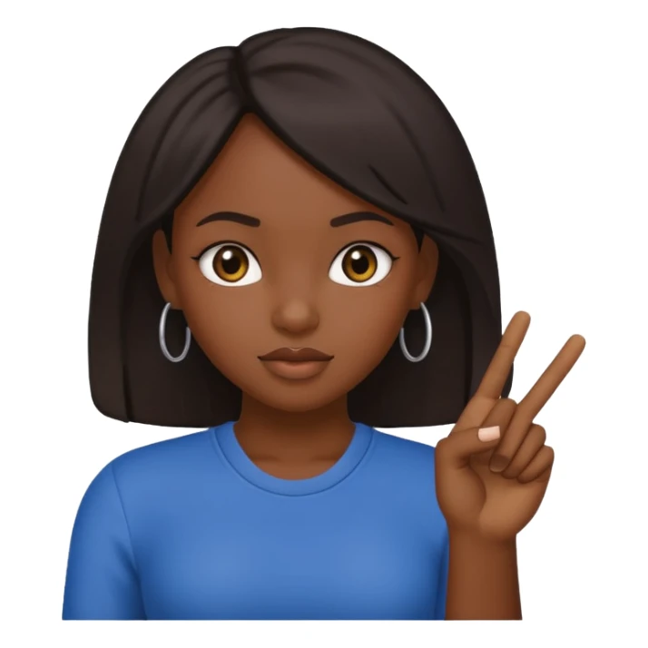 black girl holding up the middle finger sticker