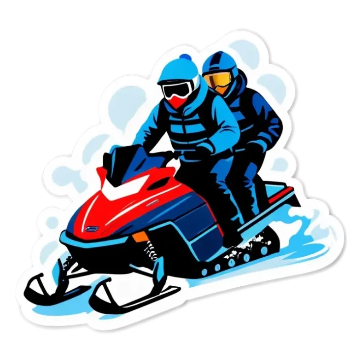 A group that drives Schneemobil in the winter sticker