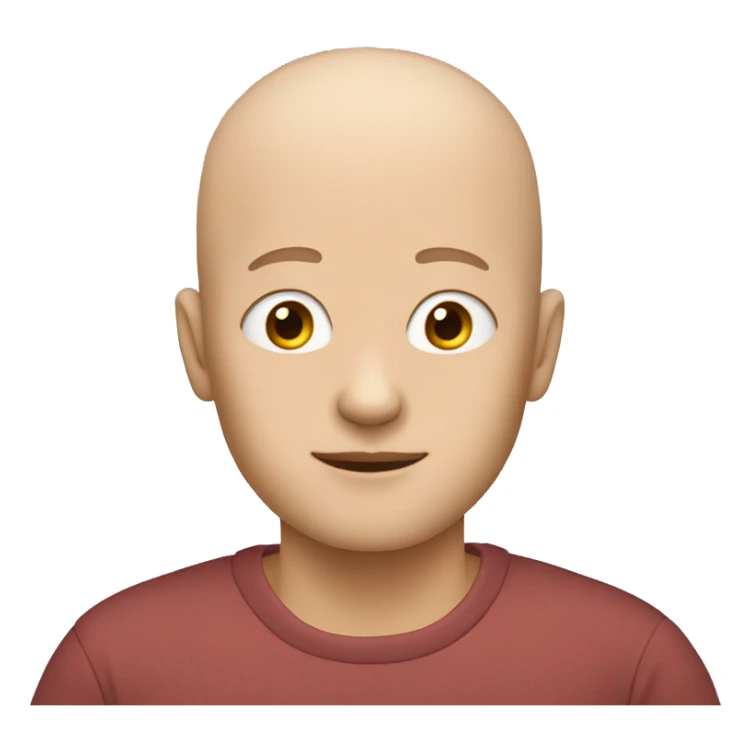 A person with no hair and no eyebrows  sticker