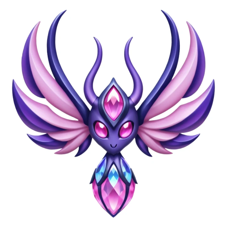 Pokemon legendary purple and pink crystal lunala sticker