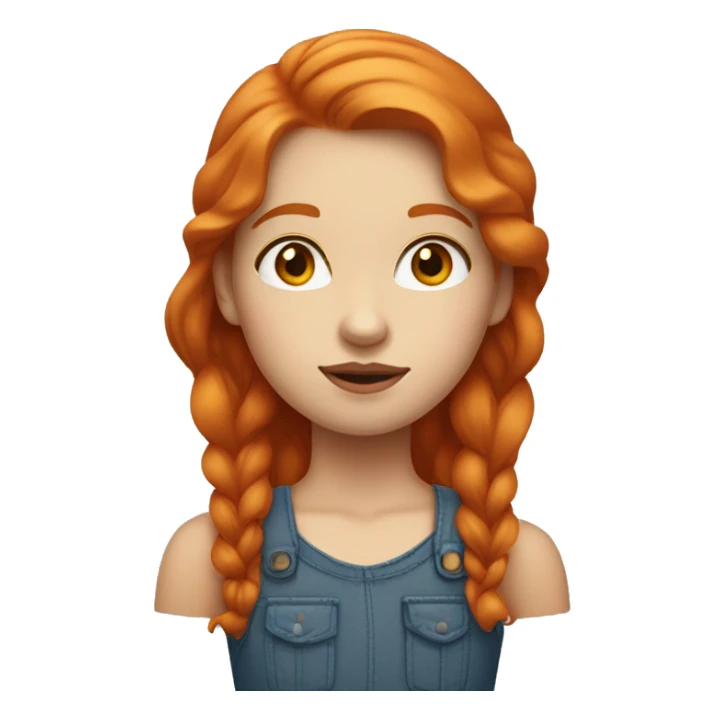 Ginger girl with scarlet red top lip and colorless bottom lip sticker