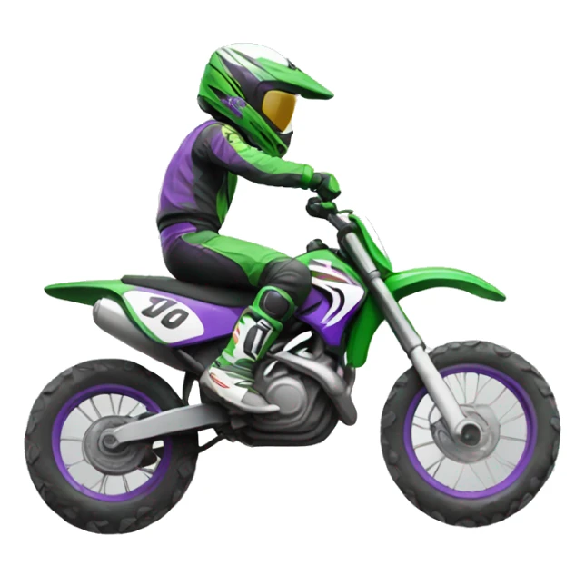 motocross man in green and purple sticker