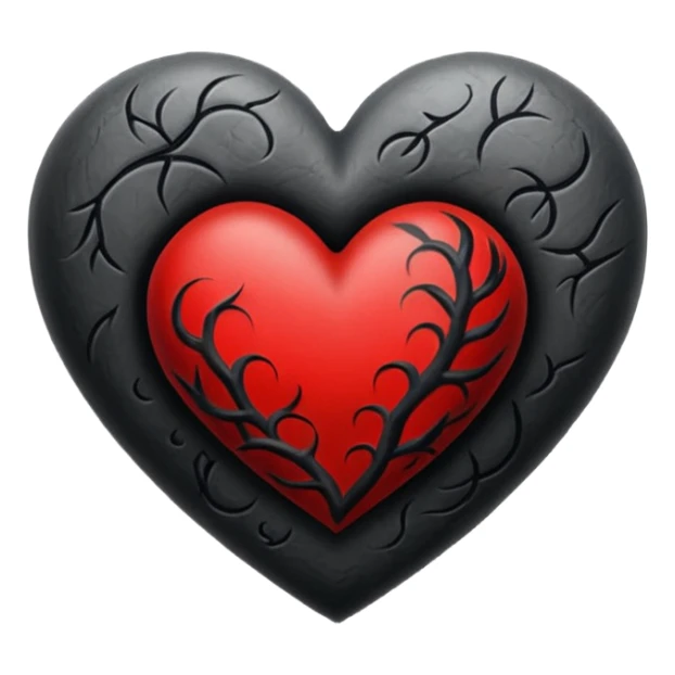 Black and red heart tattoo style sticker