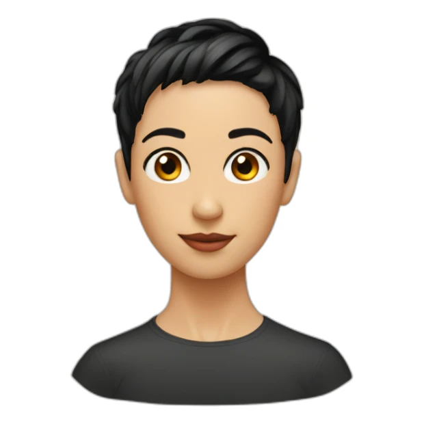 short black hair on the headshort black haircut on the head sticker