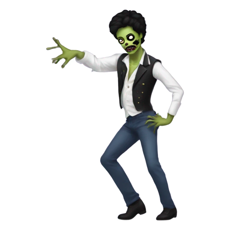 popstar prince as a zombie dancing with painter's moustache sticker
