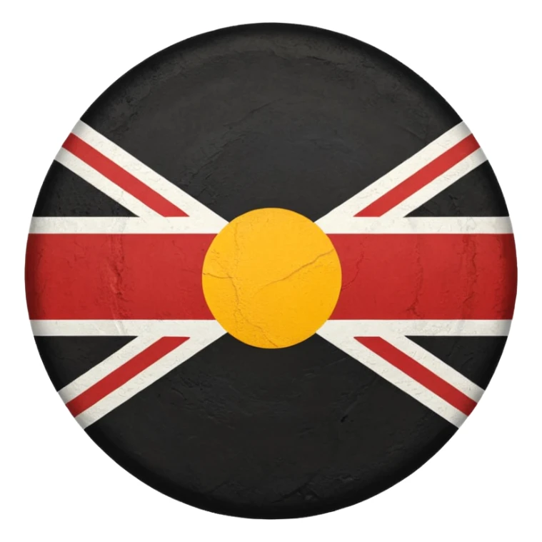 Aboriginal Australians flag red and yellow stripe with black circle inside  sticker