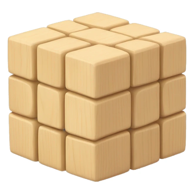 creme wooden cube   sticker
