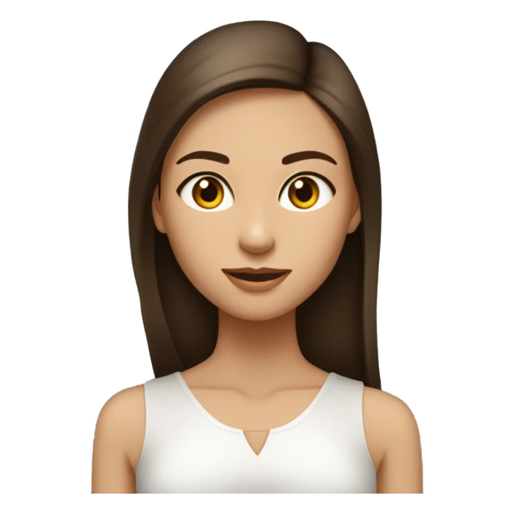 Fille brune cheveux lisse peau blanche yeux marron sticker