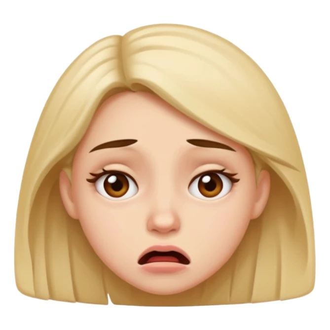 A girl making a face of disgust eww sticker