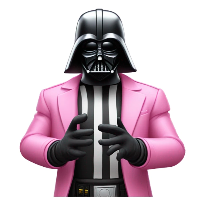 all pink suit darth vader with hand, upper body, must be all pink, including mask, gloves sticker