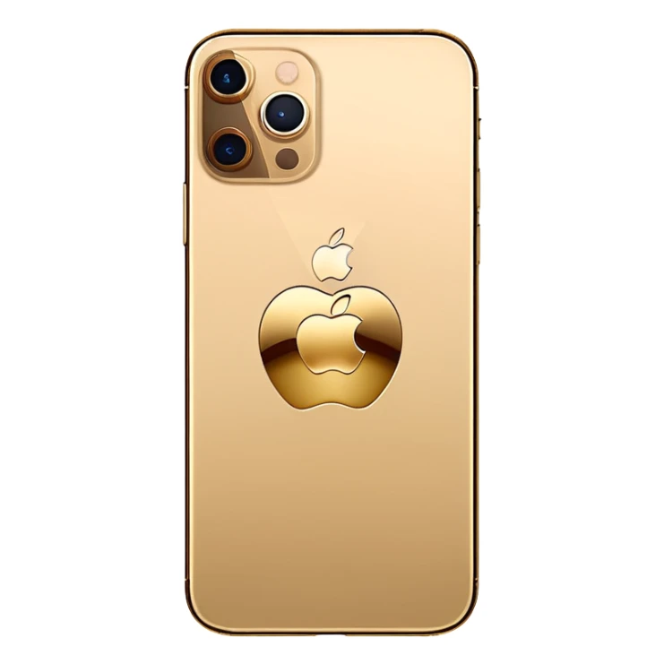 Gold iPhone 16 Pro Max, apple logo in middle and no text backview sticker