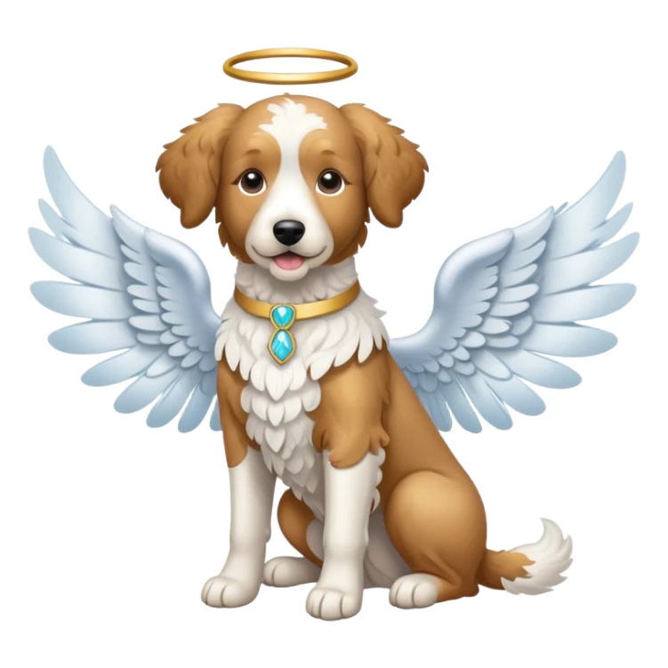 Shepadoodle dog with angel wings sticker