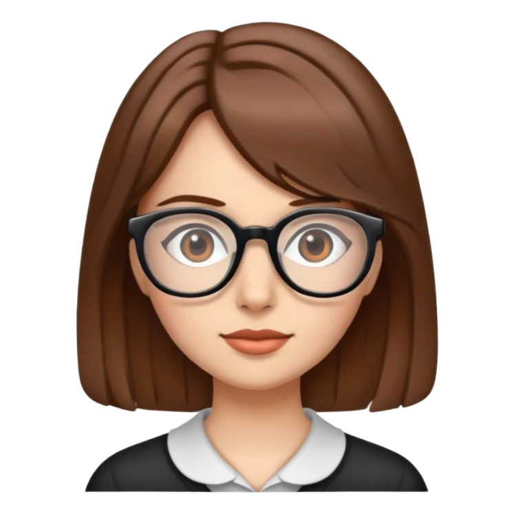 girl with brown hair and glasses sticker
