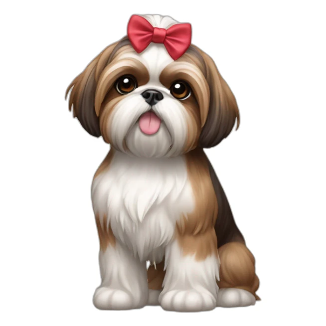 Dog Shih Tzu with a bow on head full-body sticker
