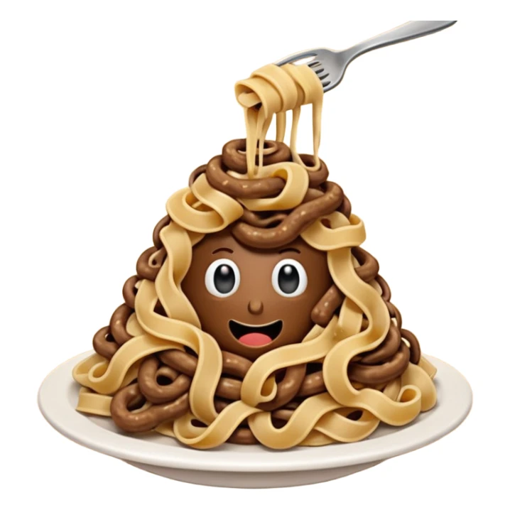 Pile of poop eating pasta sticker