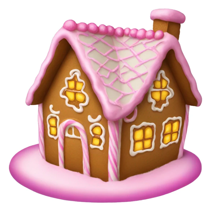 Gingerbread house with pink frosting sticker