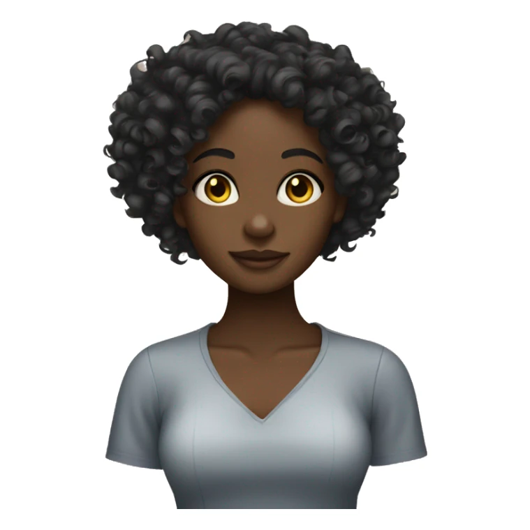 black girl with curls  sticker
