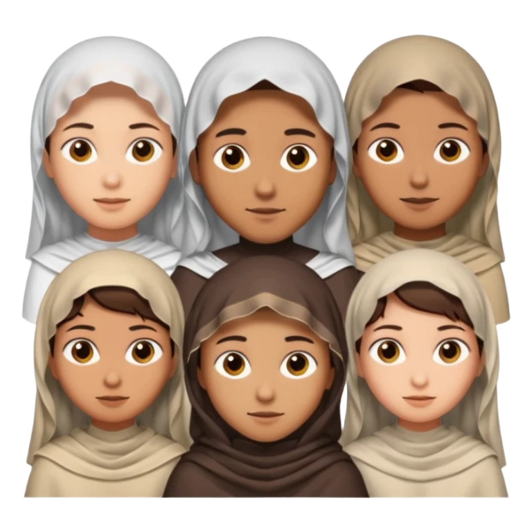 1 man with short hair and 4 veiled women sticker