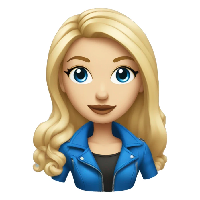 Mujer rubia de ojos azules con tatuajes montada en una moto sticker