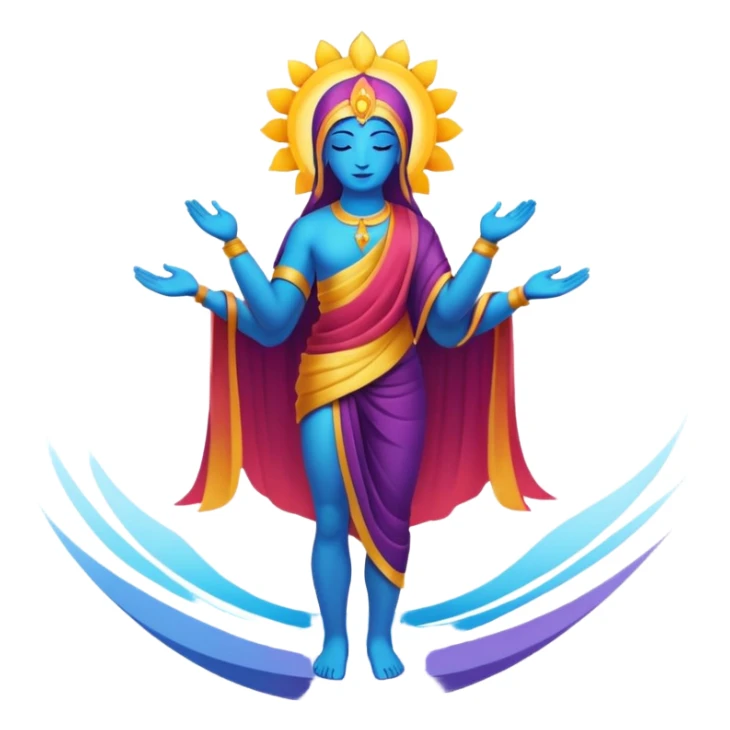 Abstract Colorful Ascending Divine La Creatura Avatar, full body sticker