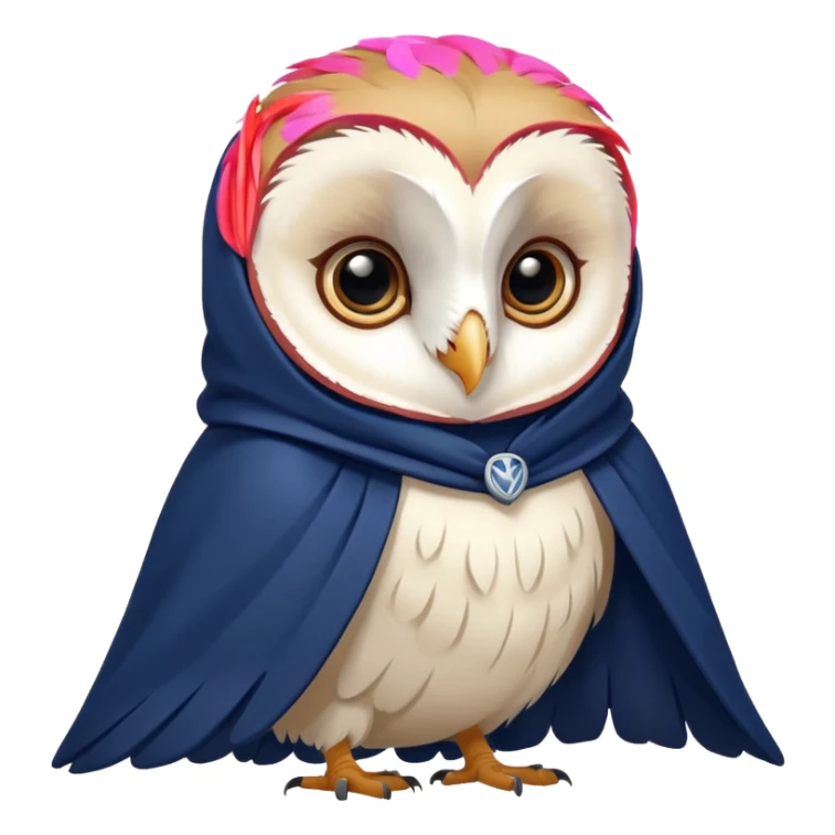 white barn owl in navy blue cloak sticker