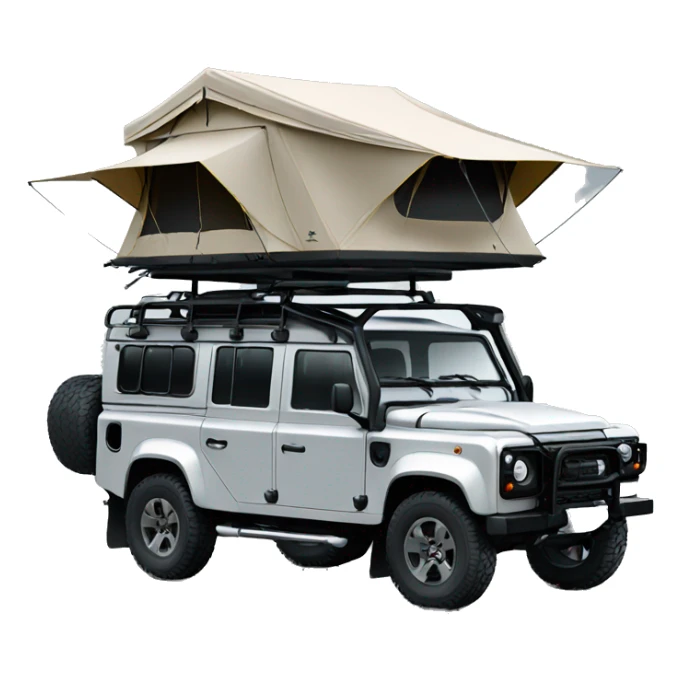 Black defender with auto home roof top tent  sticker