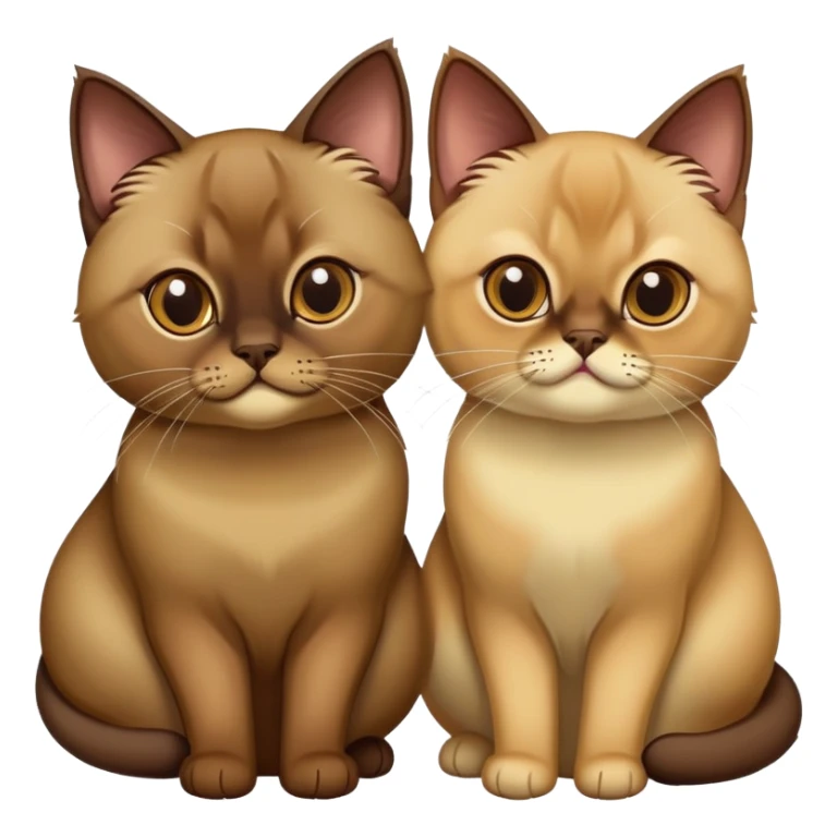 Two Burmese cats brown and beige color sticker