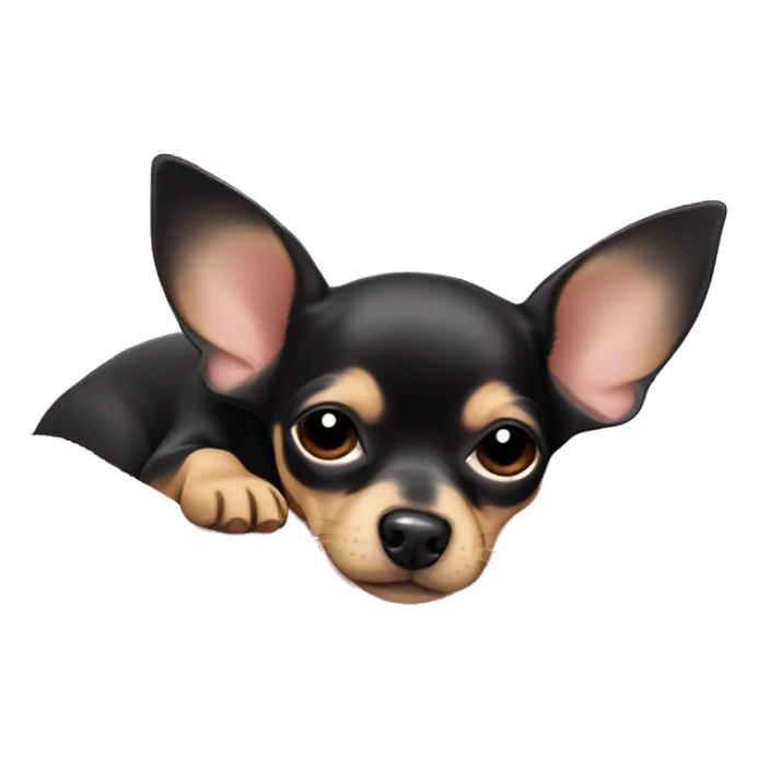 black & tan chihuahua puppy sleeping with a pink blanket  sticker