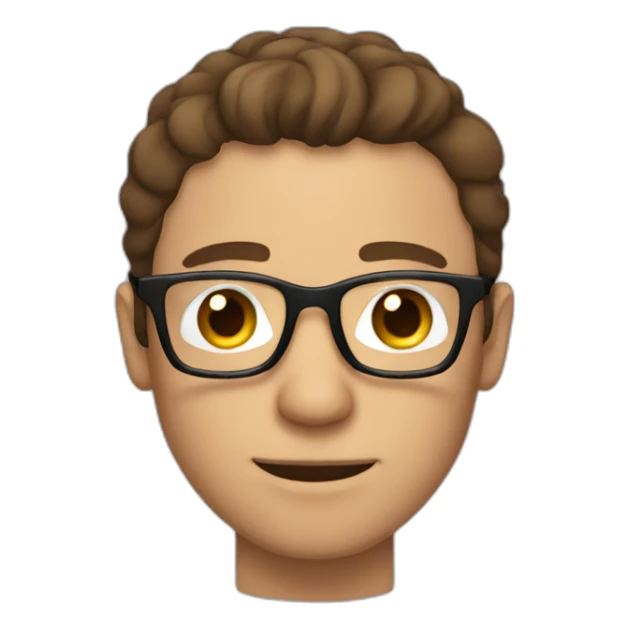 brown-haired man wearing glasses who is not able to get a key into a lock sticker