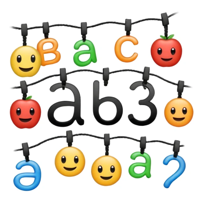 quiero crear iconos para string, Cadena de caracteres (string):    'abc',    '123',    'a1@!',    "a1@!"    sticker