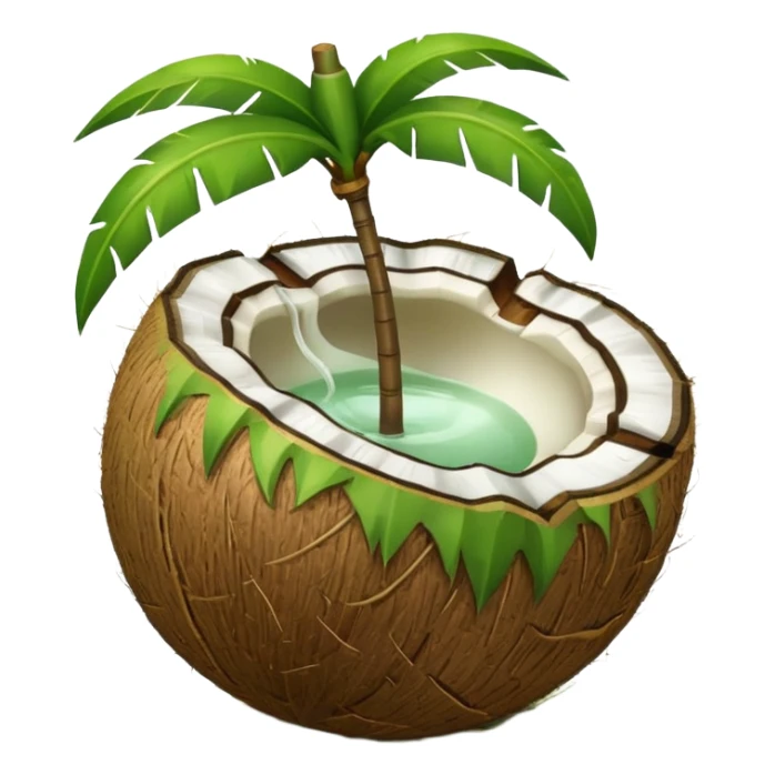 Green coconut emoji sticker