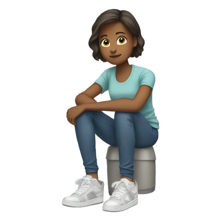 girl sitting in sneakers solo sticker